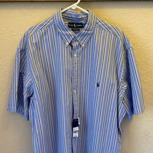 Mens button down Polo short-sleeved shirt